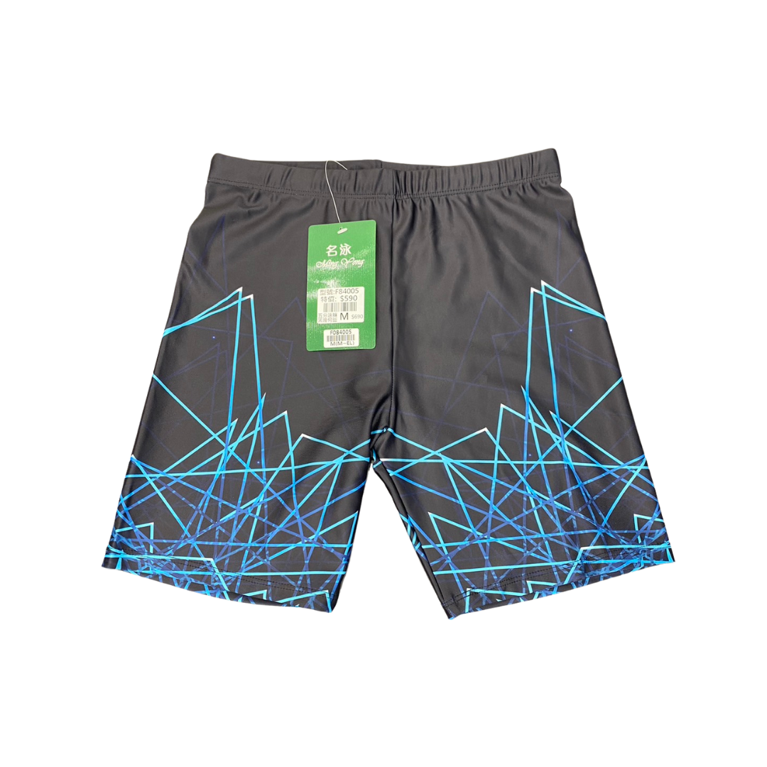 日大 男款泳褲 五分泳褲 黑幾何藍 F84005