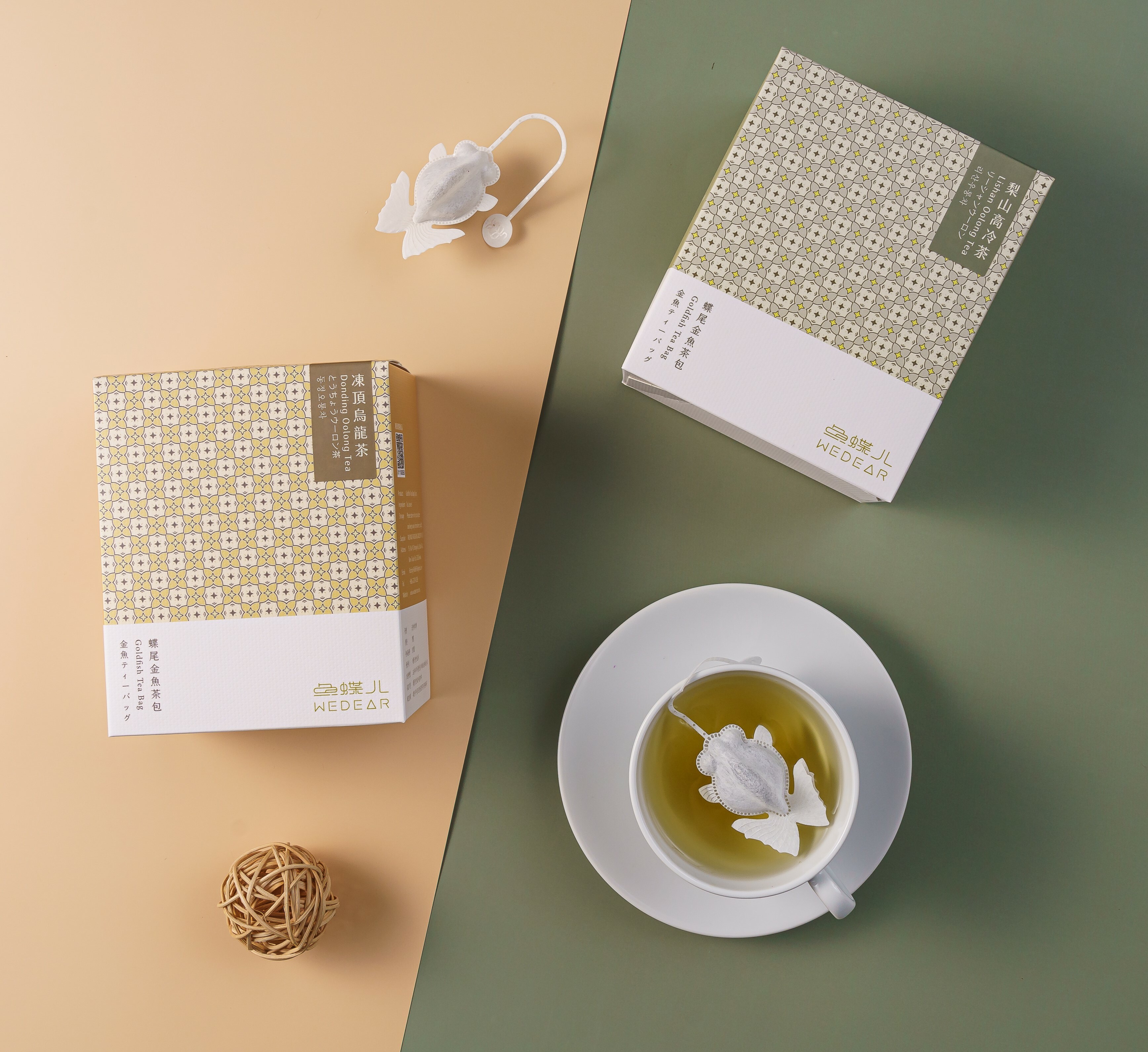 蝶尾金魚茶包小禮盒-芒果佛手柑綠茶