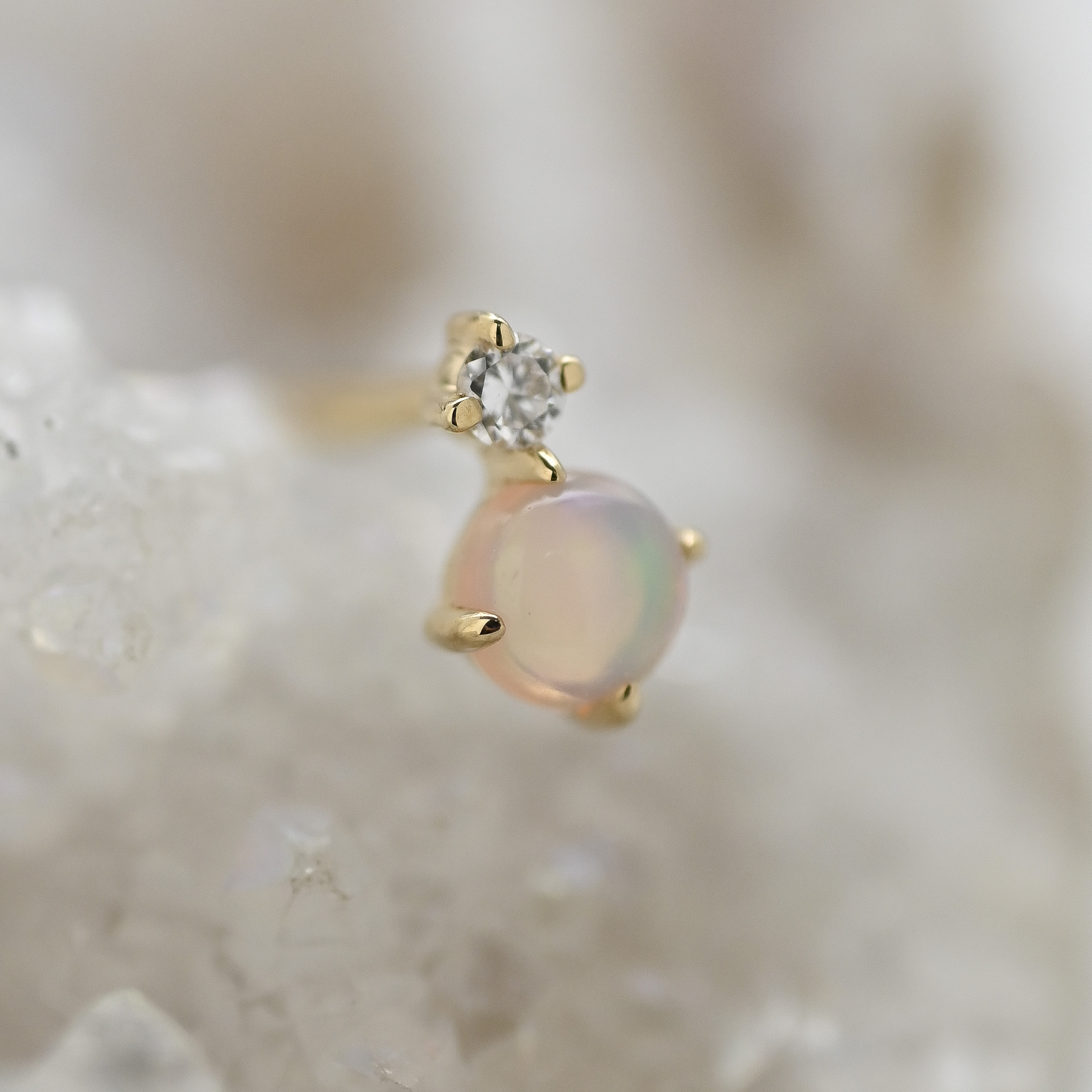 18K Opal Diamond Ring