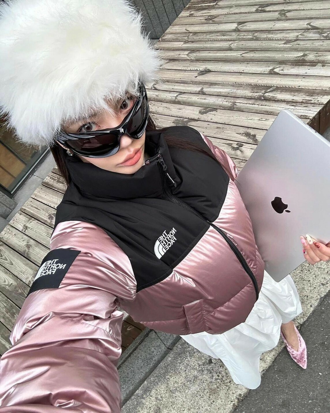 The North Face TNF  24FW 女款  NUPTSE DOWN 短版立領 羽絨外套 粉色