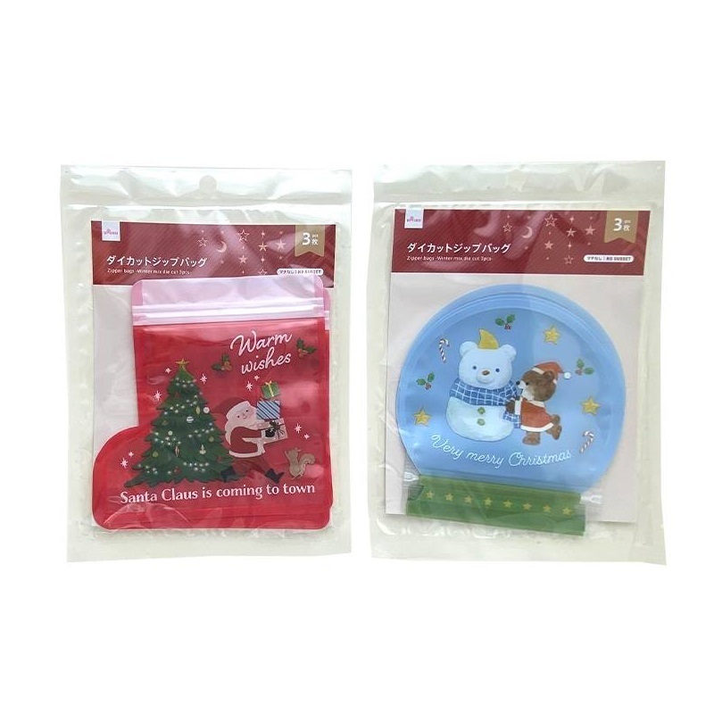 聖誕節造型食品包裝夾鏈袋/冬季 3入