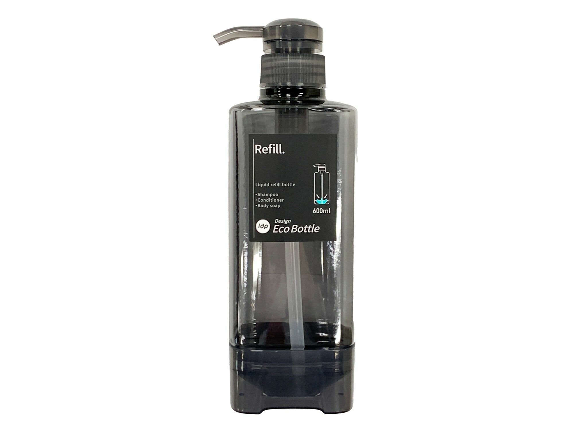 1dp不殘留液體按壓瓶/灰色方形 600ml