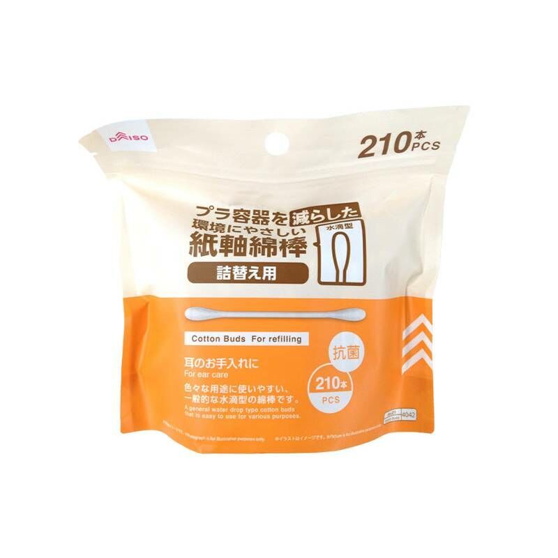 紙軸棉花棒補充包/水滴形 210入