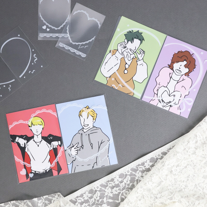 偶像小卡保護套/心形外框 13x9.4cm 18入