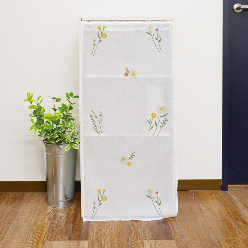 櫥櫃簾/刺繡花朵 42x88cm