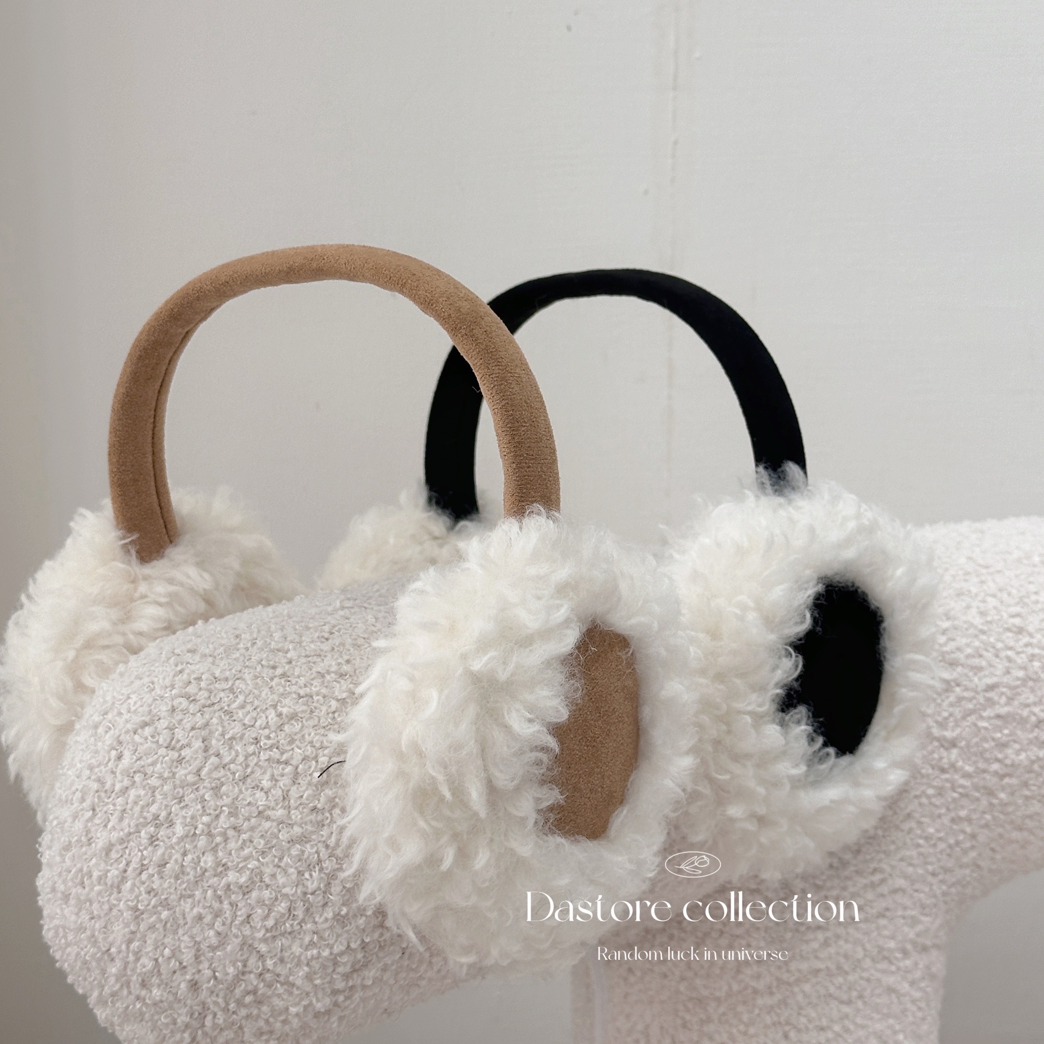 可摺疊羊羔毛耳罩/三色