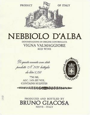 Bruno Giacosa Nebbiolo d'Alba Valmaggiore 2022