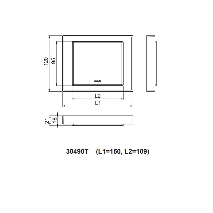 Kohler "Stages" K-30490T-0 Tray 150mm