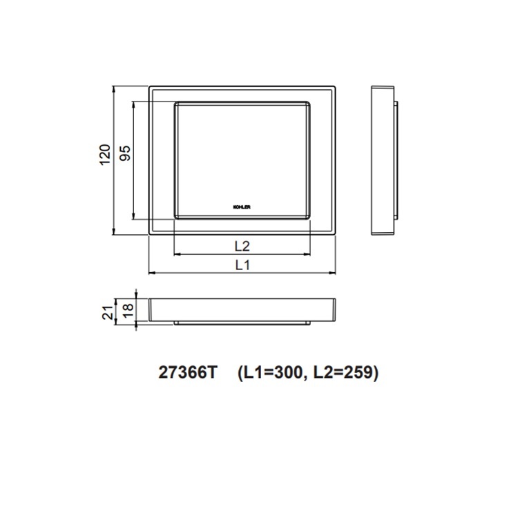 Kohler "Stages" K-27366T-7 Tray 300mm