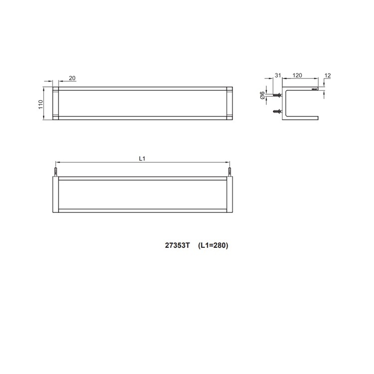 Kohler "Stages" K-27353T-RGD Frame 300mm