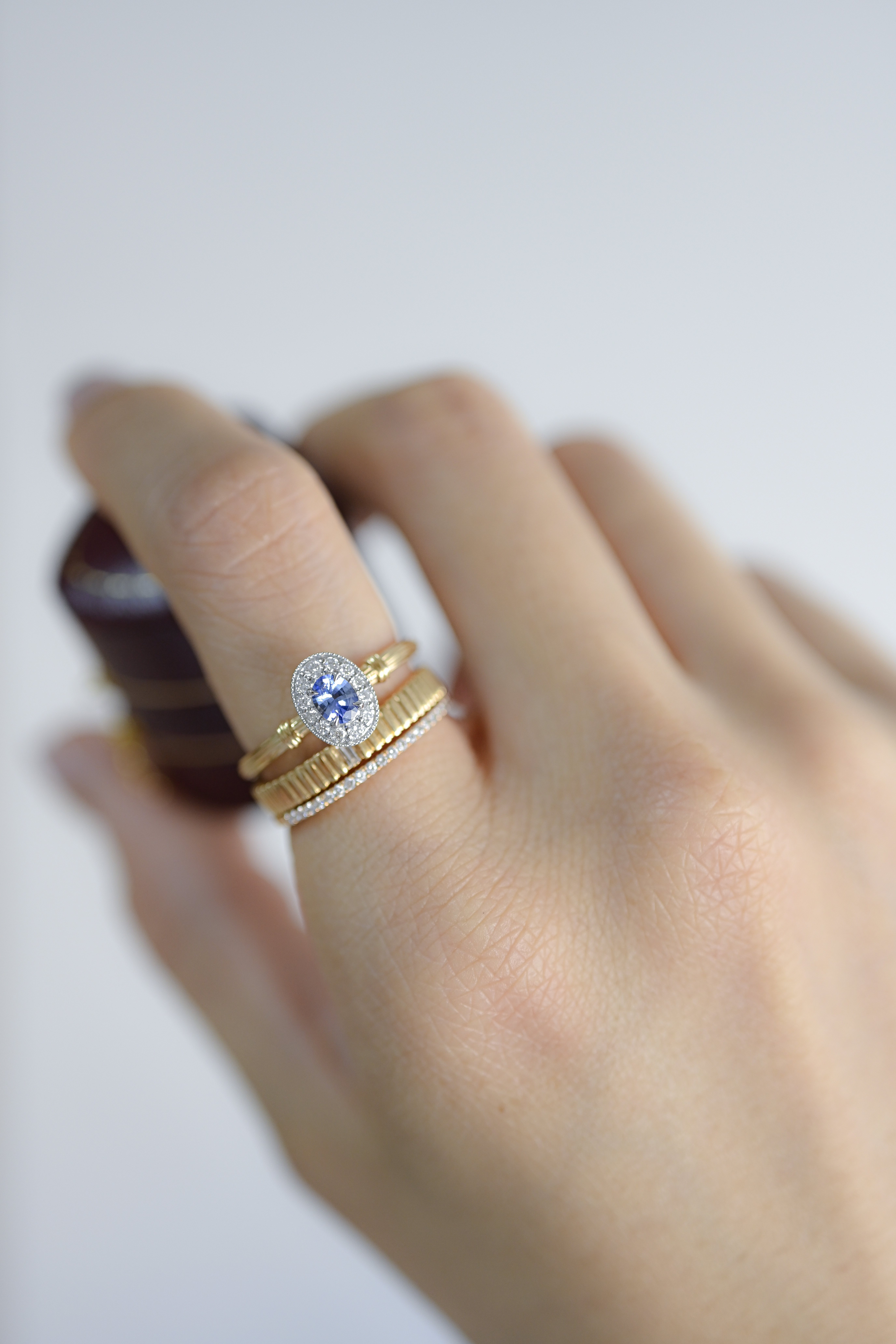 18K Blue Sapphire Diamond Ring