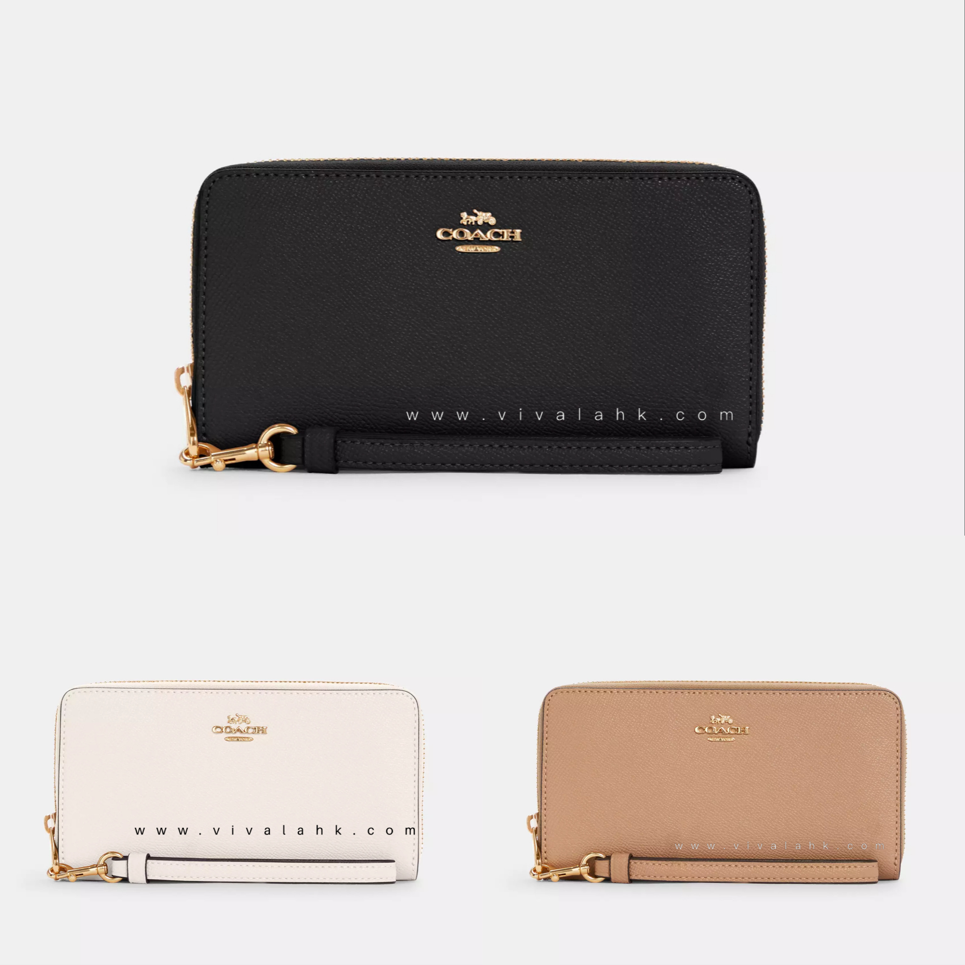 Coach - Long Zip Around Wallet (Crossgrain Leather) (C3441)