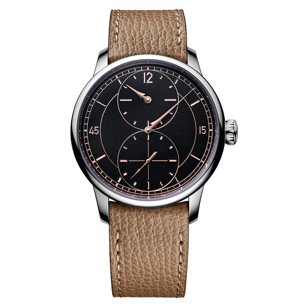 Noirmont Métiers d'art Collection 藝術大師系列｜Le Régulateur Gravé Noir-三針一線黑色雕刻面盤腕錶