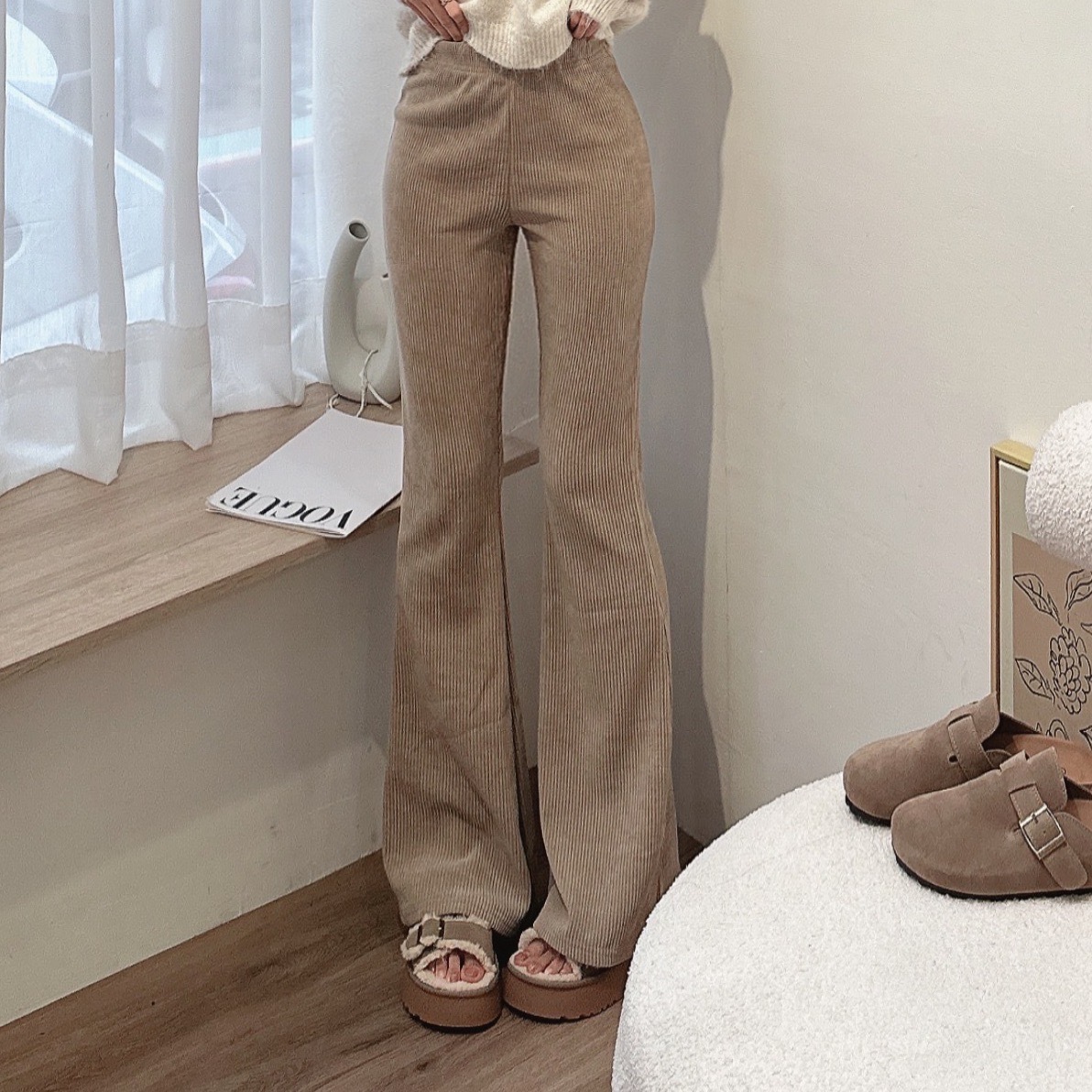 長腿燈心絨喇叭褲/二色