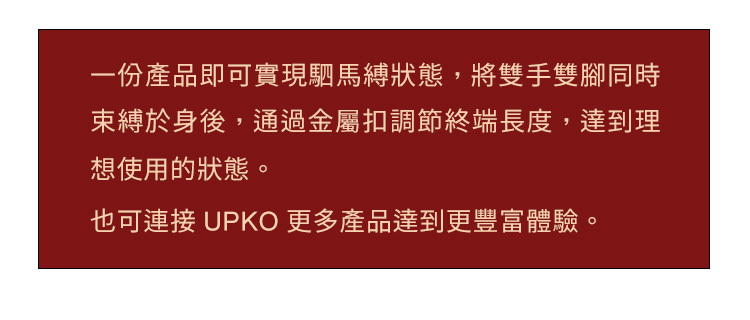 UPKO 蝴蝶結駟馬縛便攜束縛套組