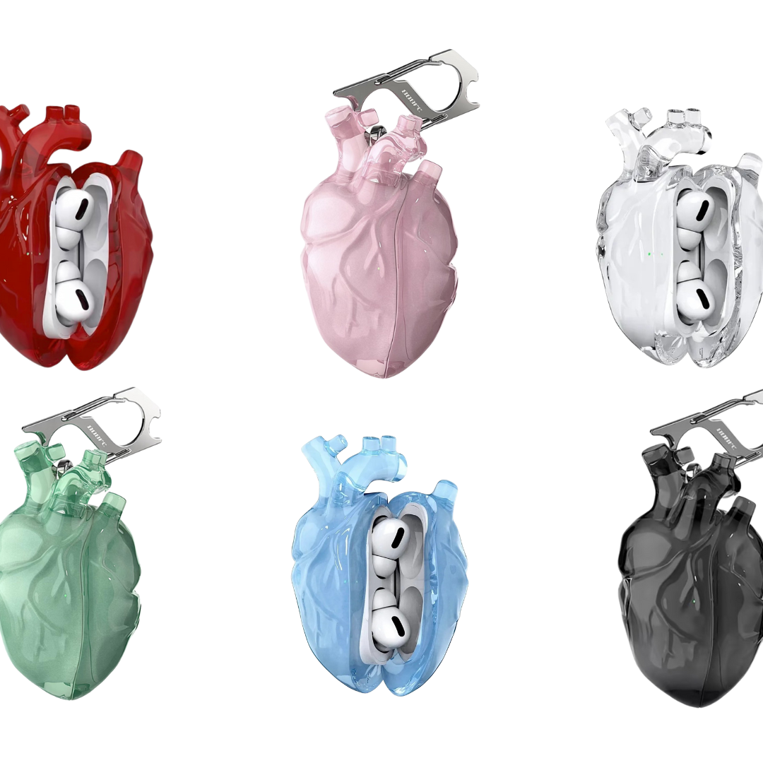 #現貨 808FC 原創  仿真心臟 AirPods 蘋果耳機殼 液態透明