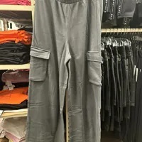[S] DKNY CARGO WIDE LEG PANTS,FORGED IRON, DJ4P3059-F05 [FINAL SALE] (SD1082)