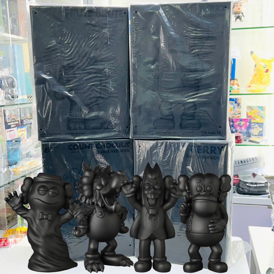 KAWS: MONSTERS FIGURE(BLACK)- BooBerry/FrankenBerry/Countchocula/FruteBrute
