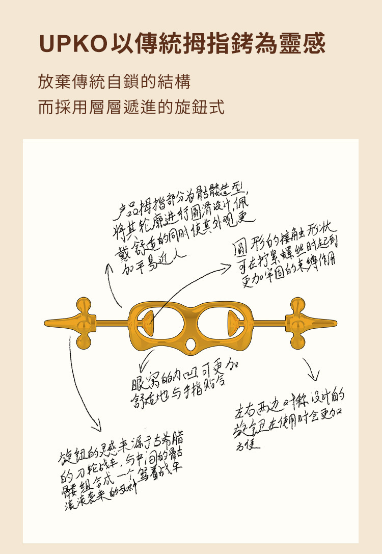 UPKO 指尖遊戲旋鈕式拇指銬