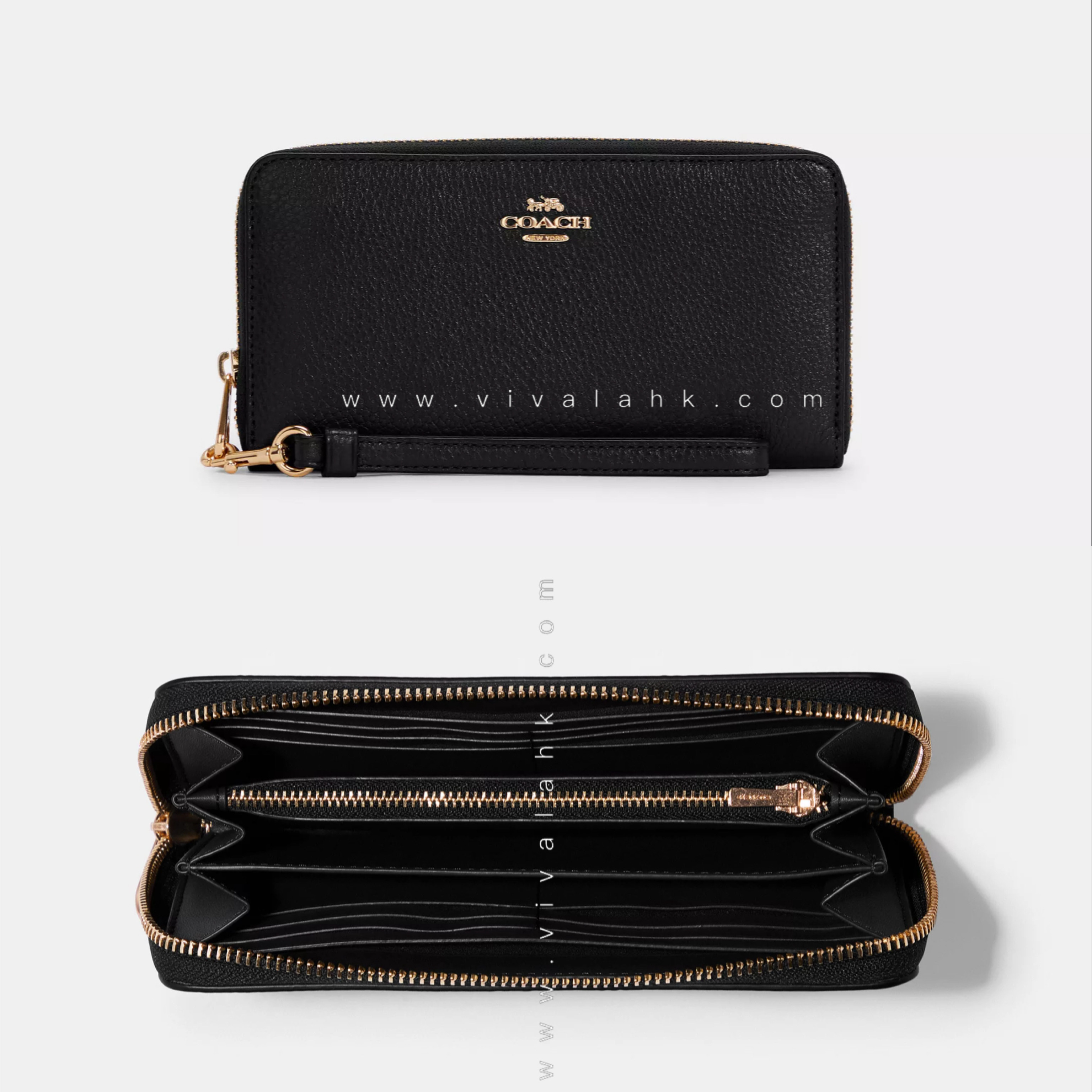 Coach - Long Zip Around Wallet (Pebble Leather) (C4451)