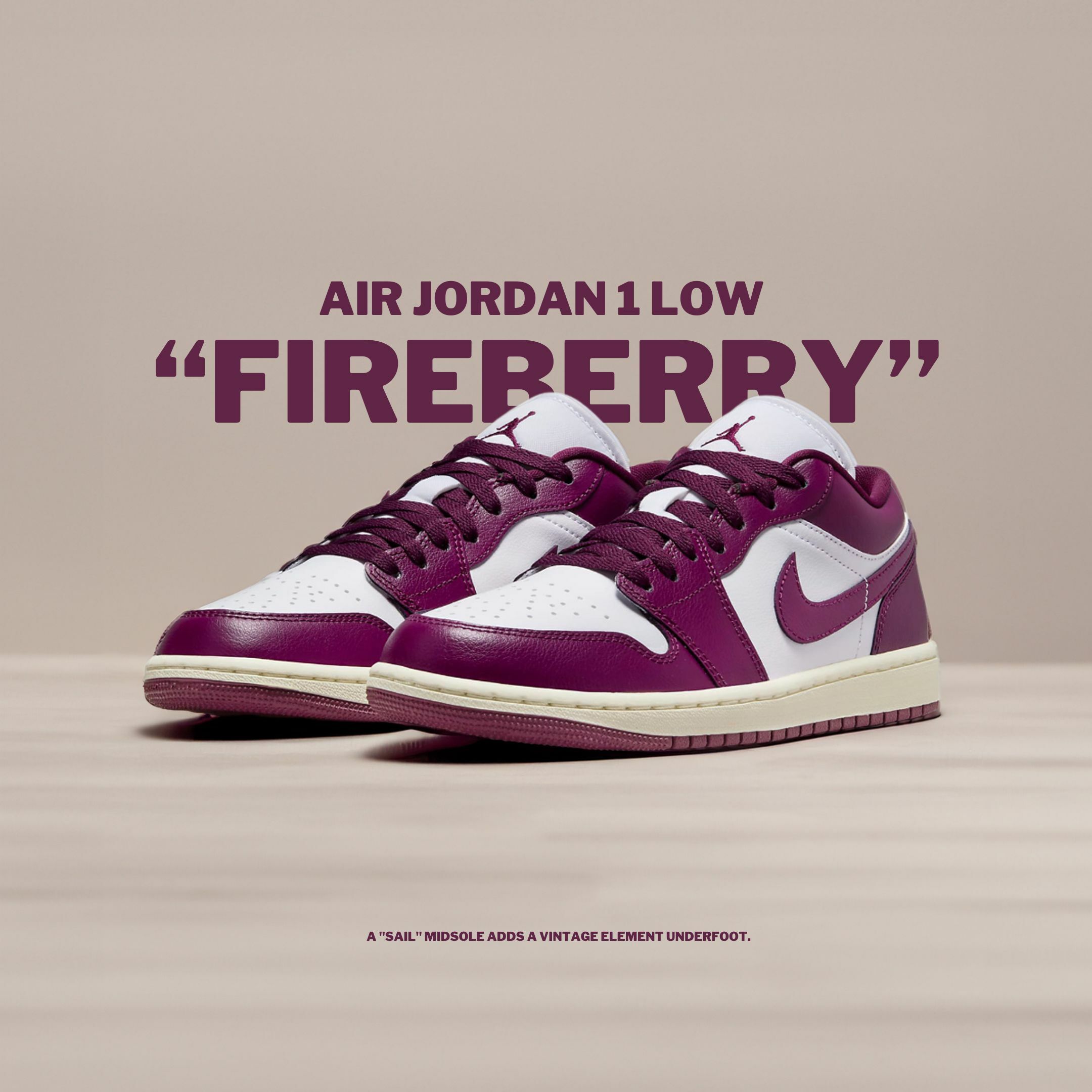 NICEDAY 現貨 Nike Air Jordan 1 Low Fireberry 烏梅子醬 男女尺寸 女款 DC0774-161