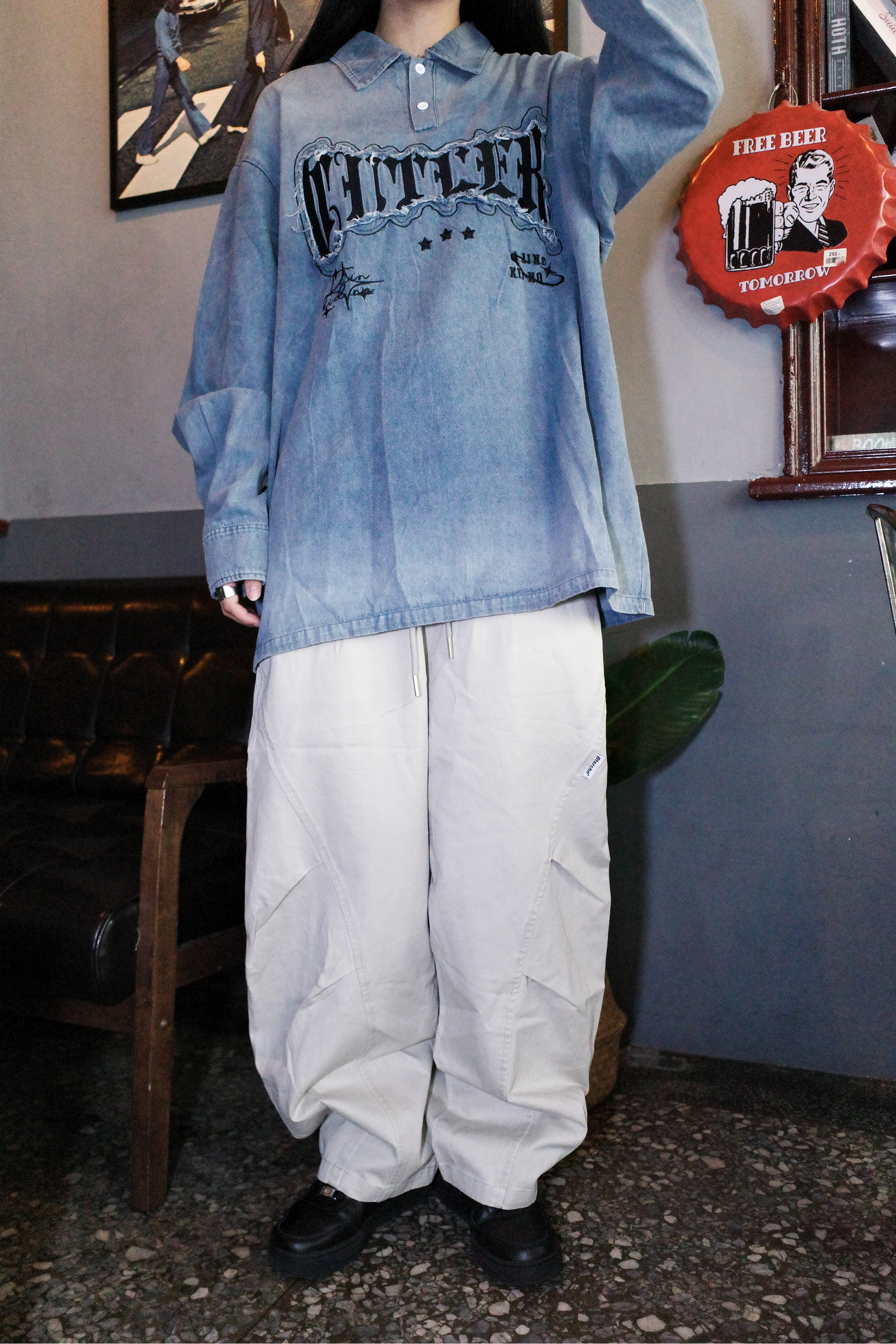 『Always_Good』日系 立體剪裁 皺褶 落地 長褲