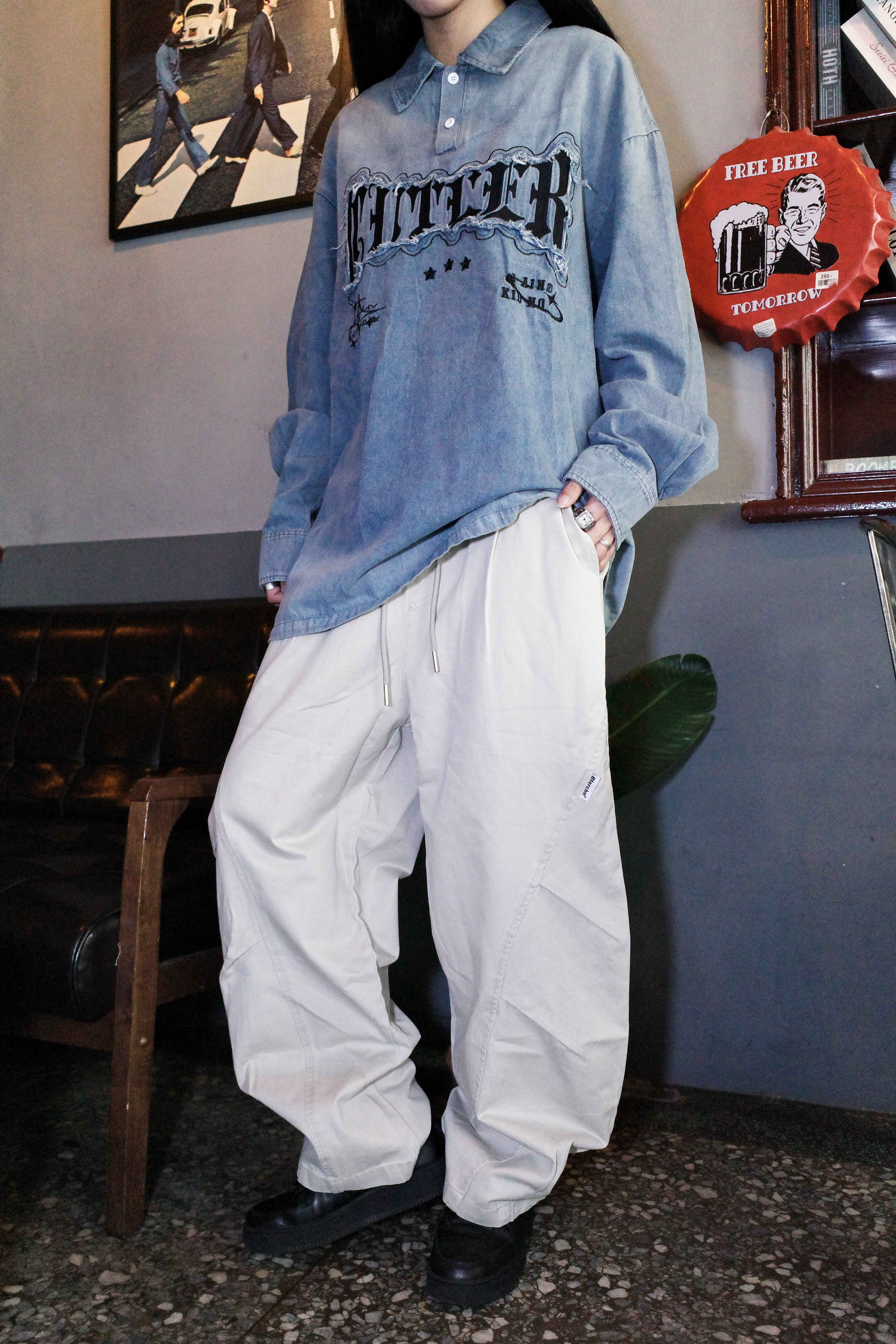 『Always_Good』日系 立體剪裁 皺褶 落地 長褲