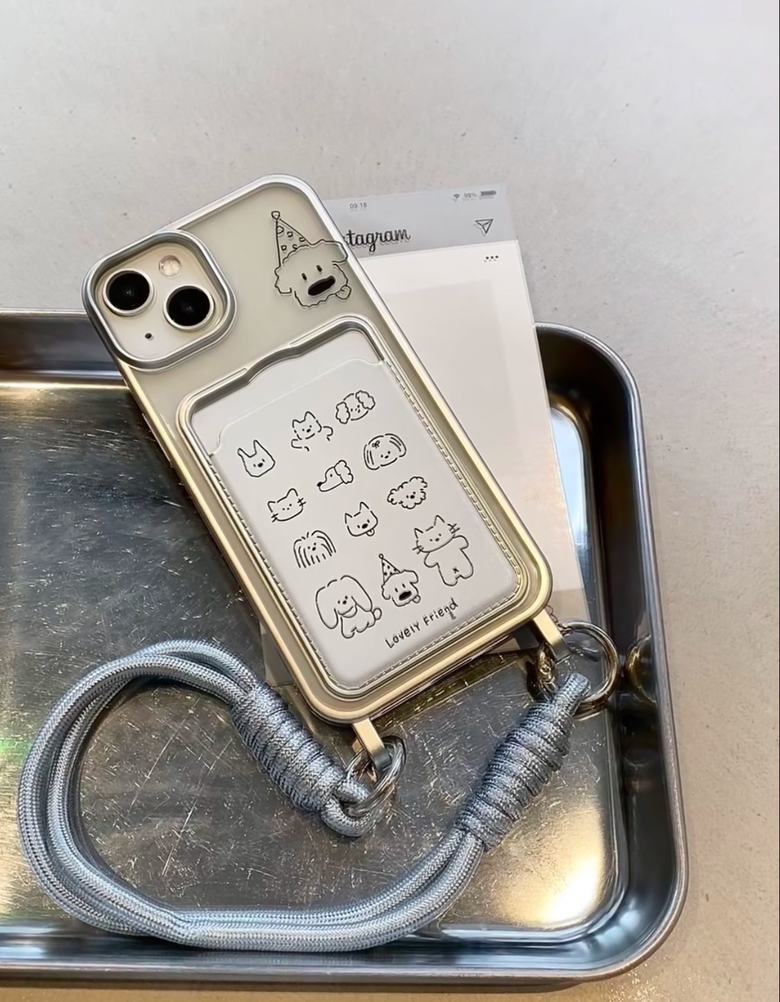 #現貨 電鍍 掛繩手機殼 送掛繩