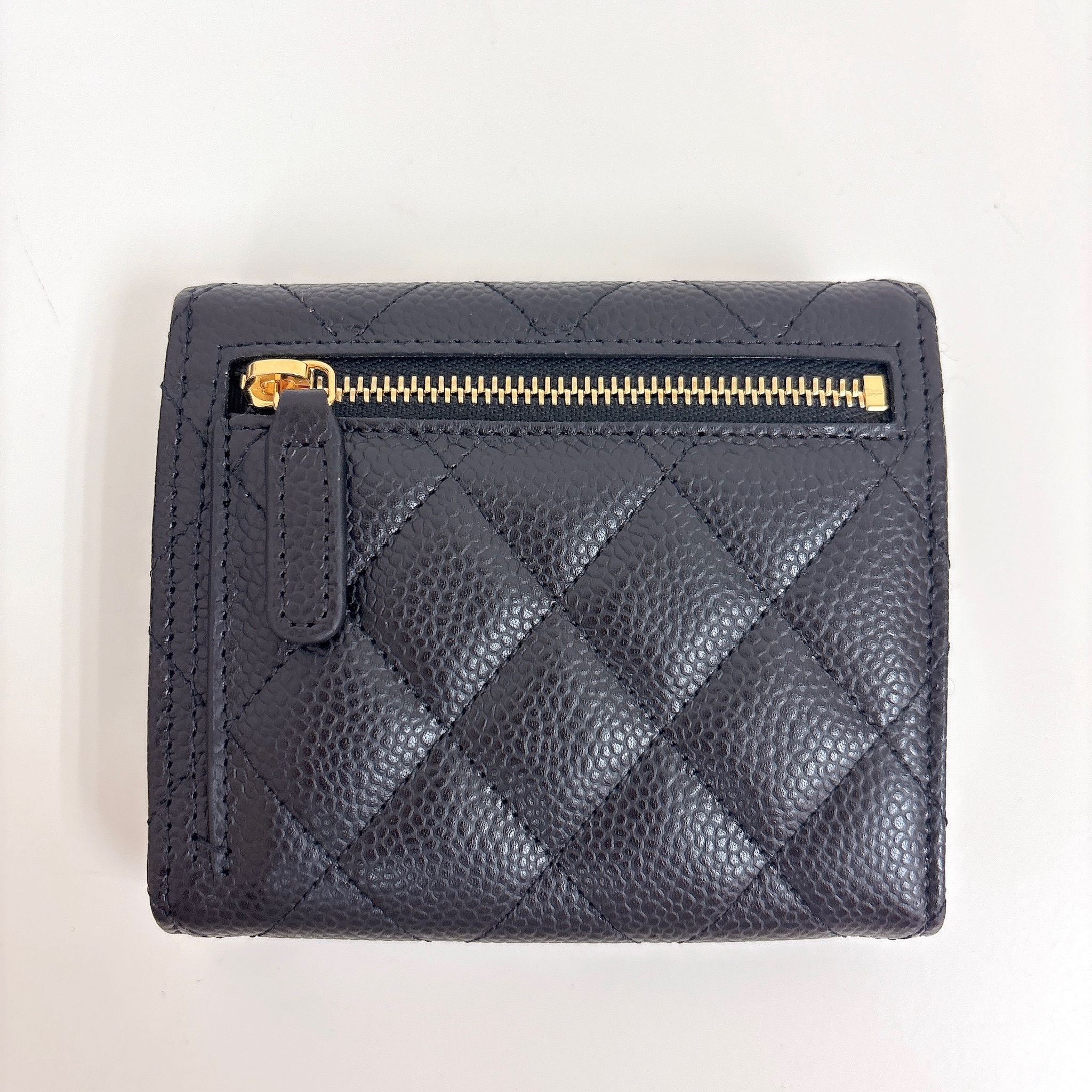 Chanel Rhombic Cowhide Leather Wallet - Black / Ghw
