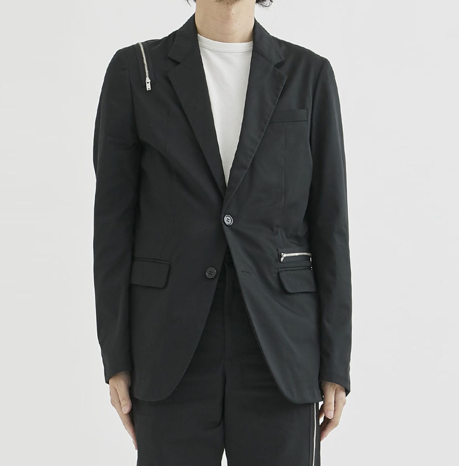 UNDERCOVER FRONT SHOULDER ZIP BLAZER (UC1C4101-2) - BLACK PRE ORDER ITEM (預訂中)