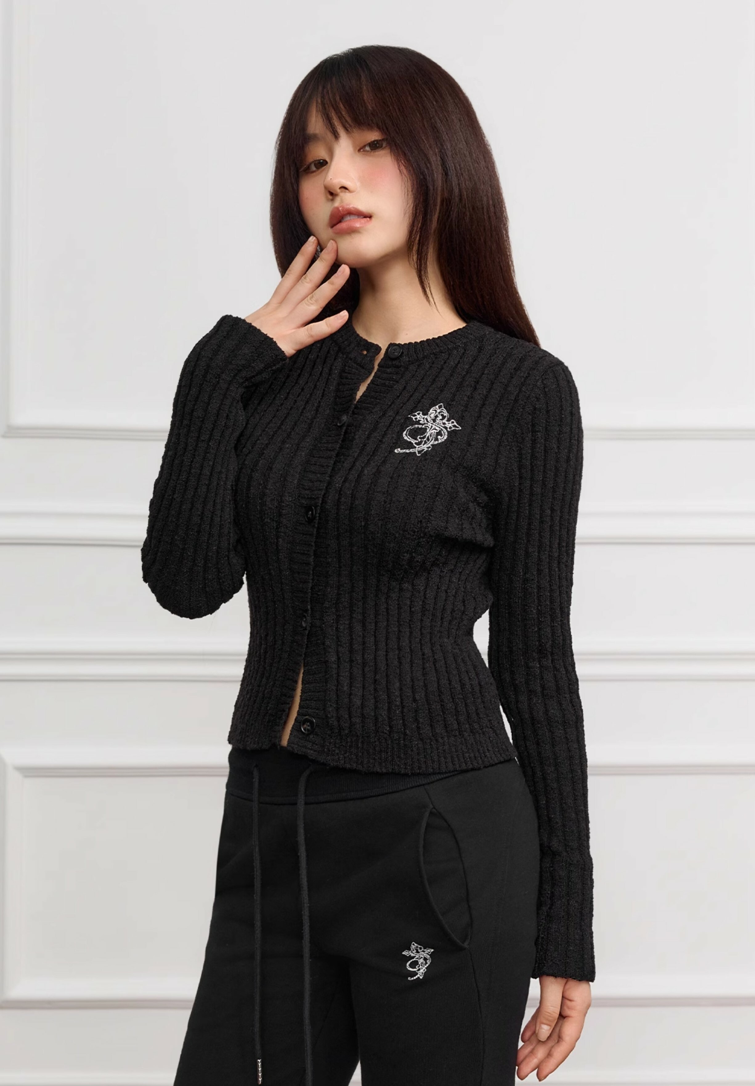 STK SmallTownKid 胸口LOGO 針織開襟毛衣