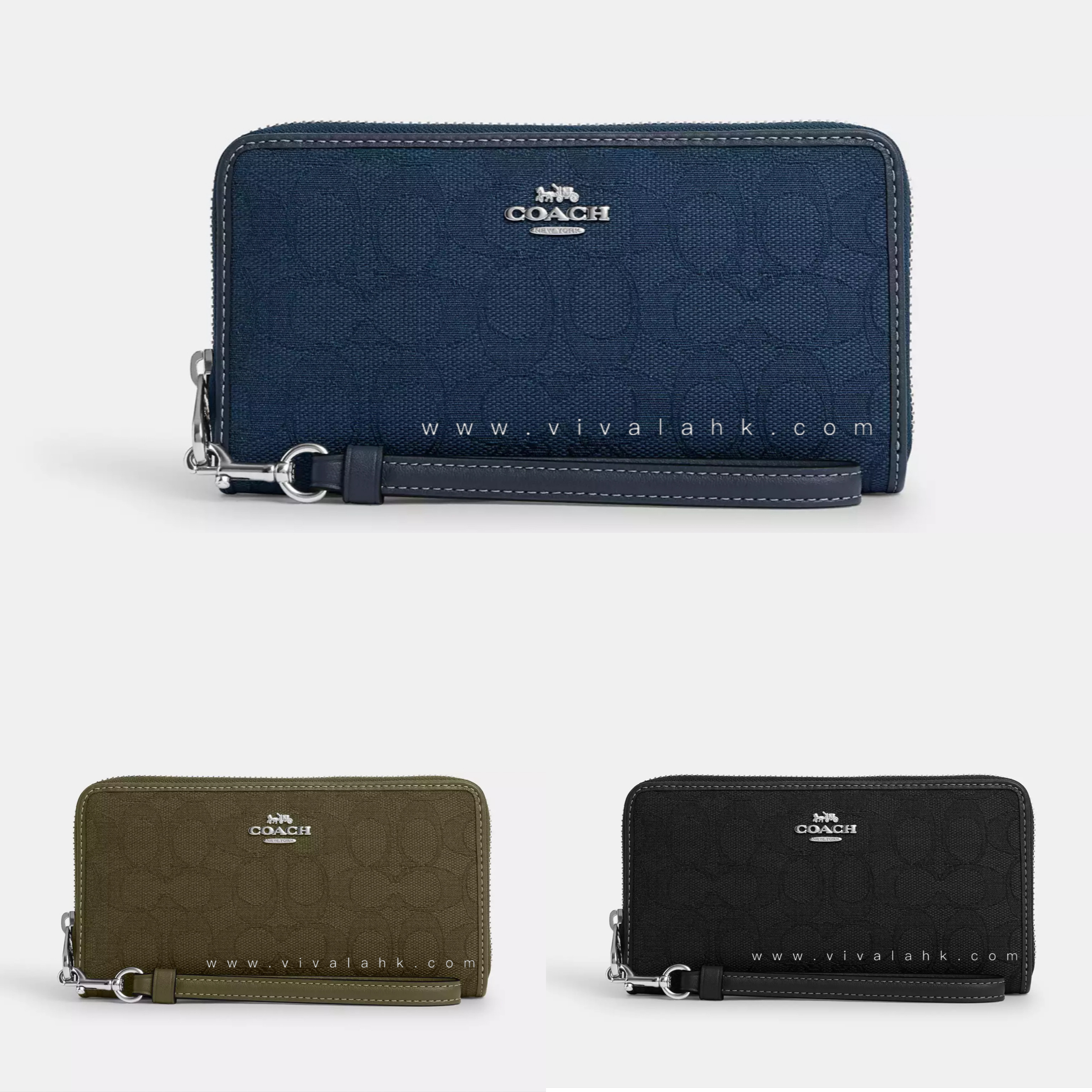 Coach - Long Zip Around Wallet In Signature Jacquard (CU150)