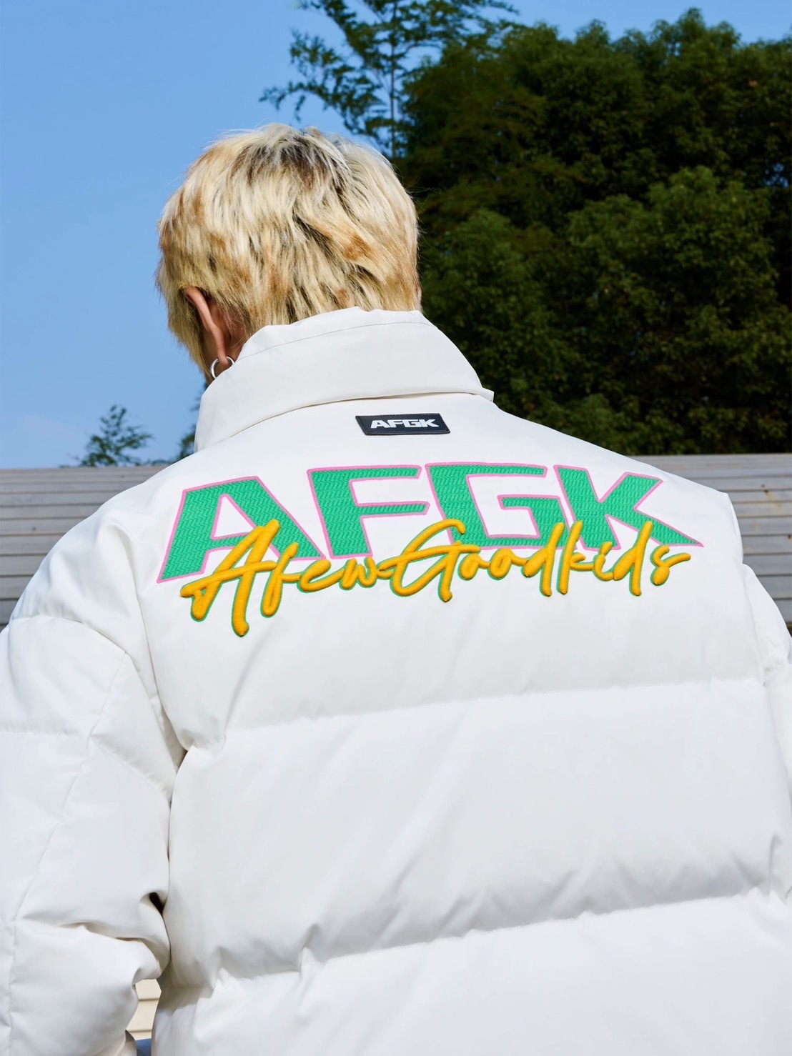AFGK 手寫刺繡撞色羽絨服 A FEW GOOD KIDS