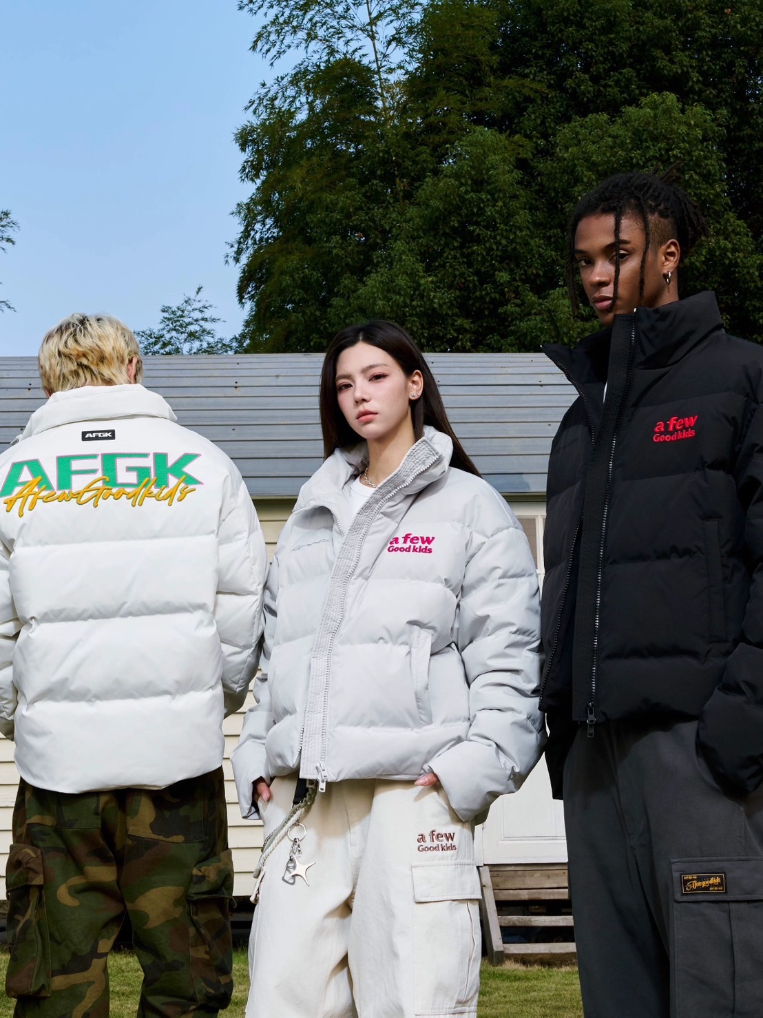 AFGK 手寫刺繡撞色羽絨服 A FEW GOOD KIDS