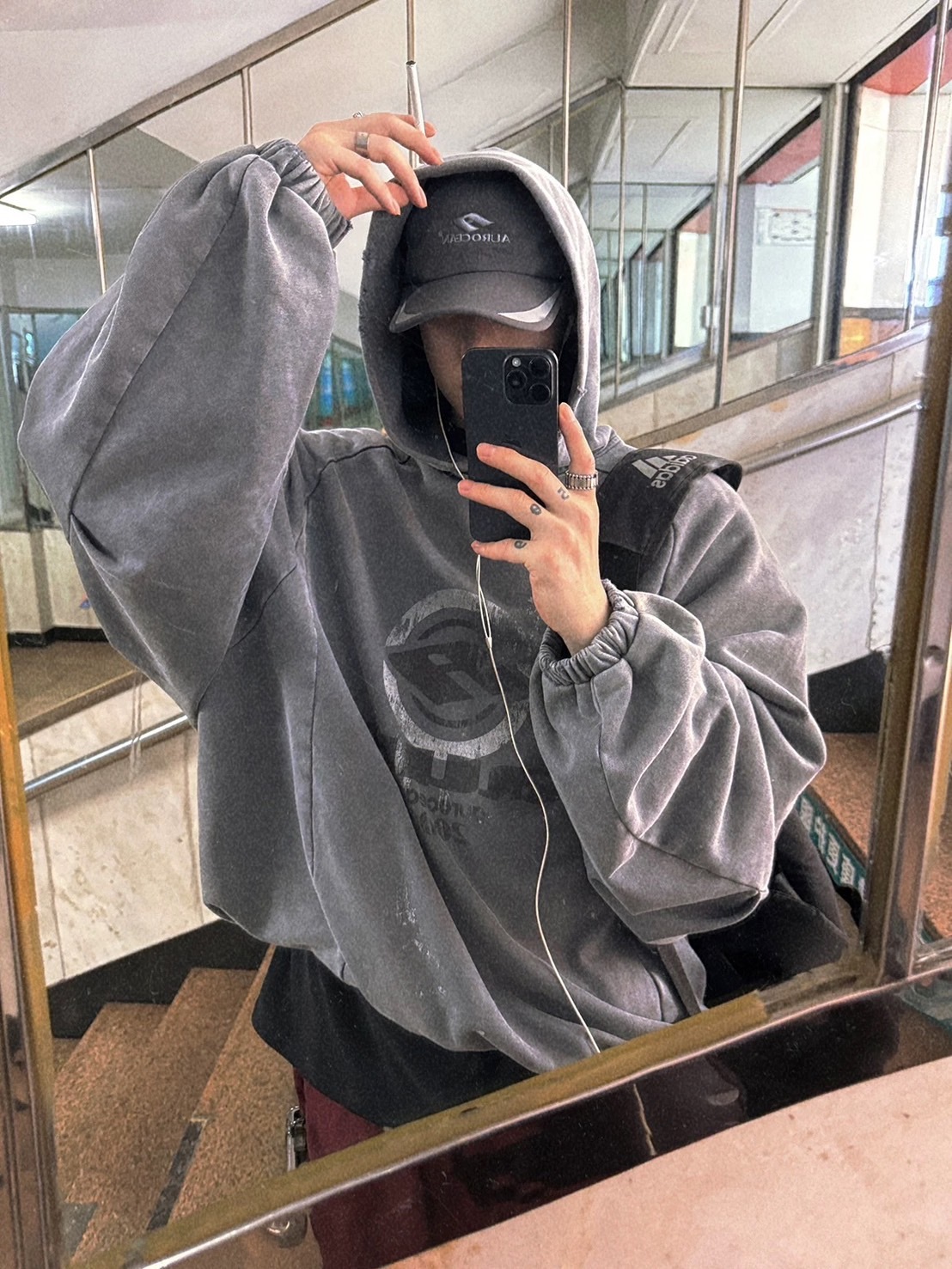 Aurocean 420克重磅油墨印花連帽衛衣