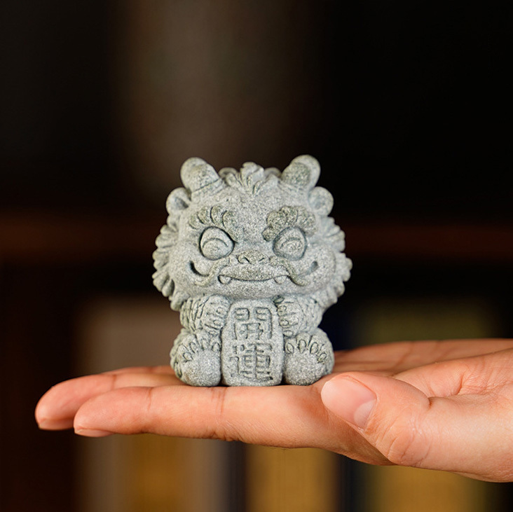 【國潮】青砂石暴富開運麒麟擺件-套組(暴富獸+開運獸)