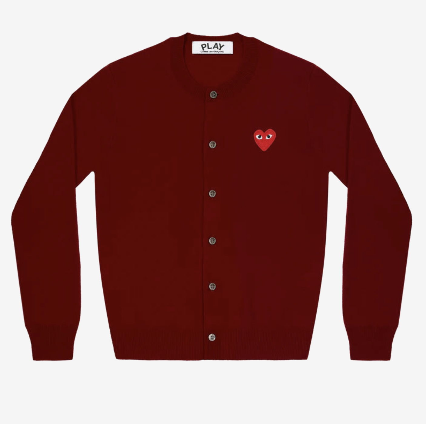 CDG PLAY圓領針織外套-紅愛心繡標（多色）