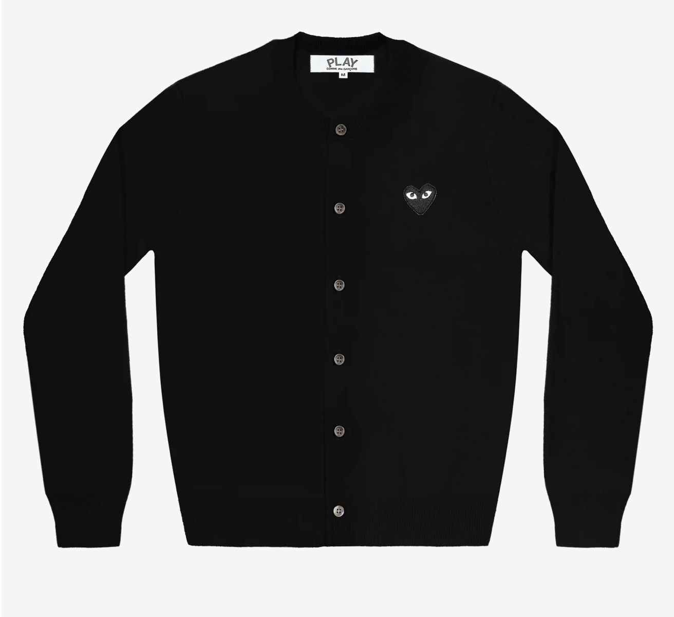CDG PLAY圓領針織外套-黑愛心繡標（多色）
