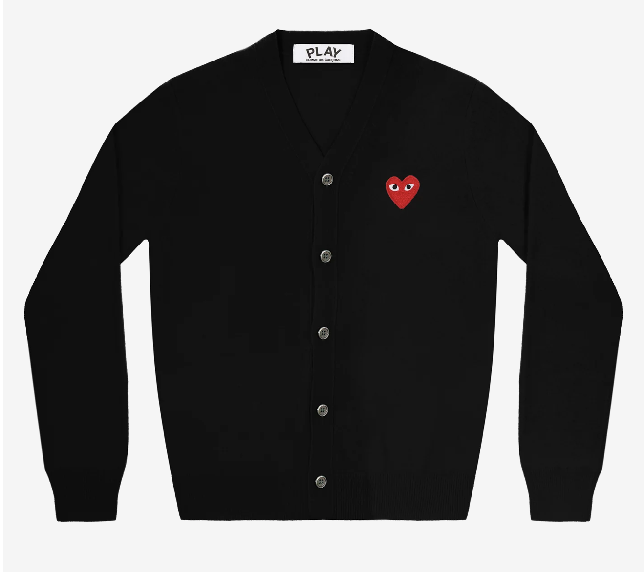 CDG PLAY Ｖ領針織外套-紅愛心繡標（多色）