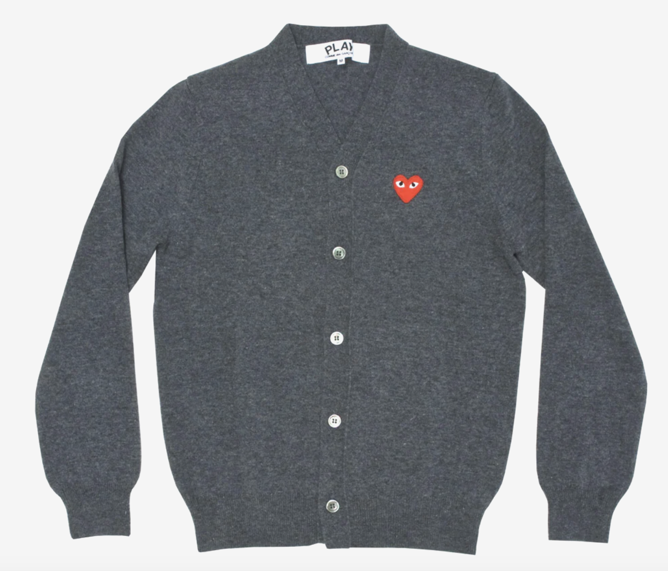 CDG PLAY Ｖ領針織外套-紅愛心繡標（多色）