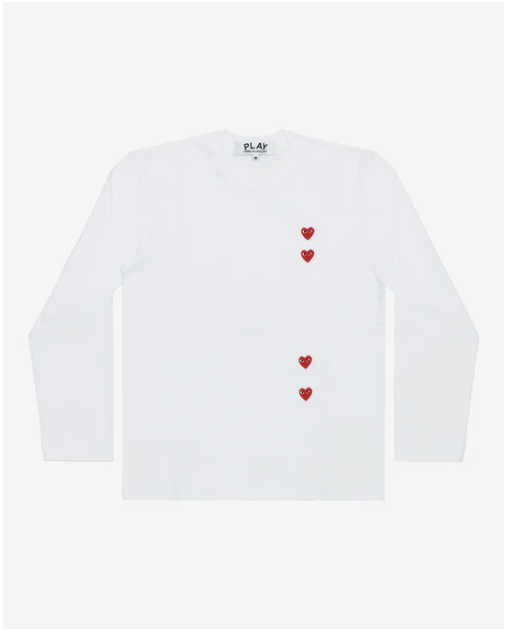 PLAY CDG Unisex T-Shirt 4顆紅愛心長TEE  多色