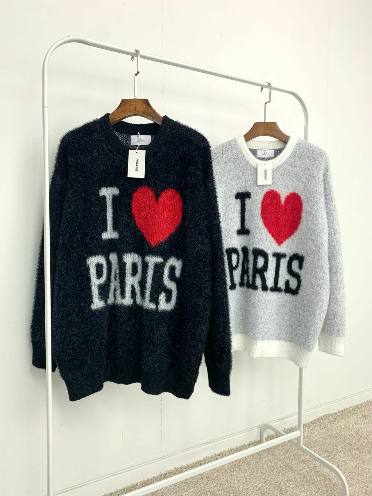 圓領英文字圖案針織衫 2nd-183T