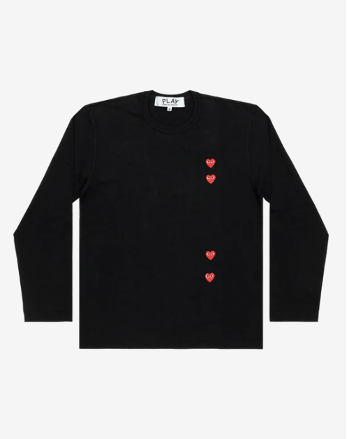 PLAY CDG Unisex T-Shirt 4顆紅愛心長TEE  多色