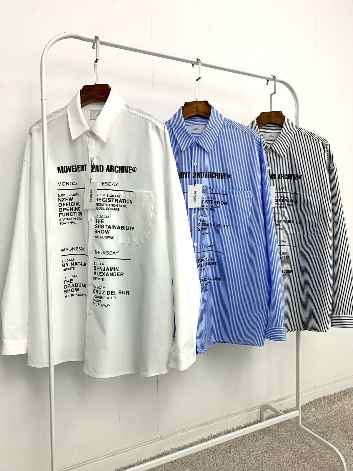 直間/淨色英文字長袖恤衫 2nd-184S