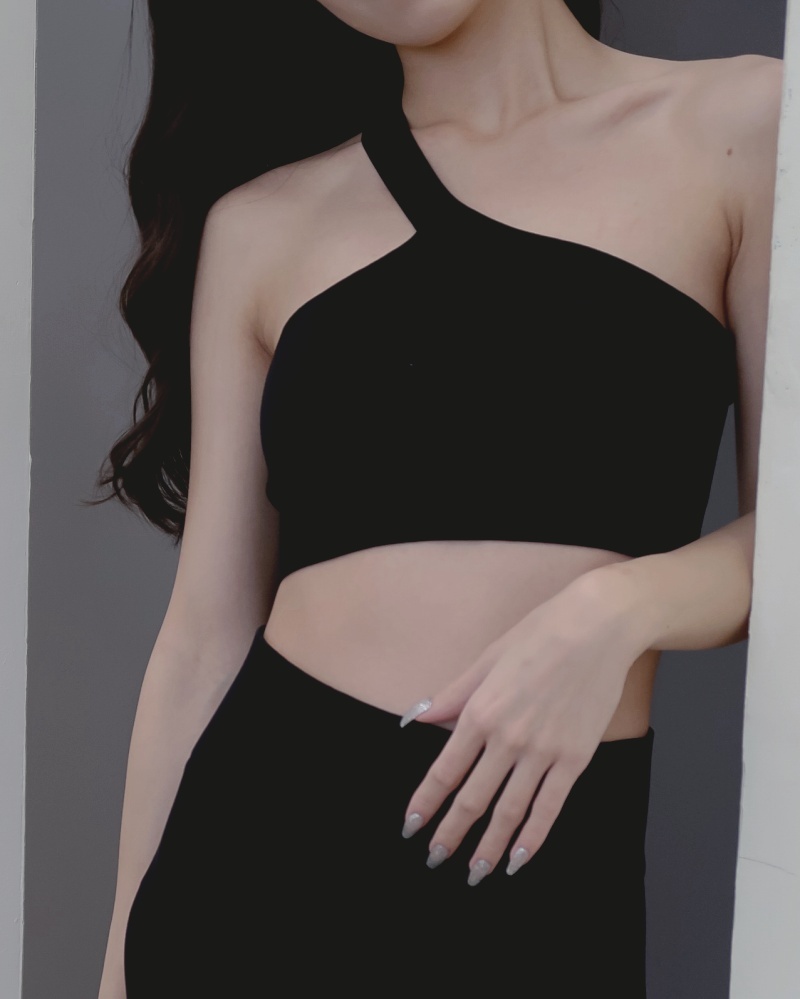 Athena bratop 女神單肩運動背心  / 黑色