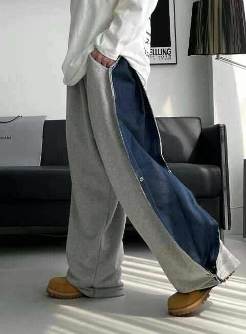 拼牛仔鬆身運動褲 BANYA-016P