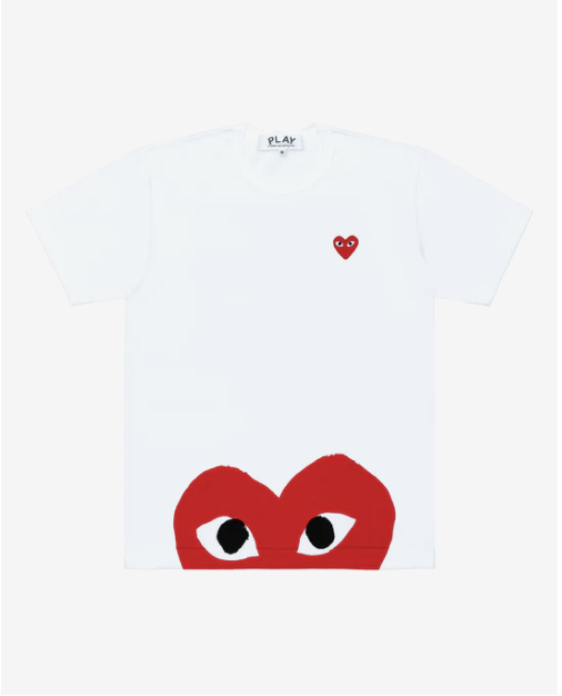 PLAY CDG Unisex T-Shirt 紅愛心繡標 探頭探腦 短TEE