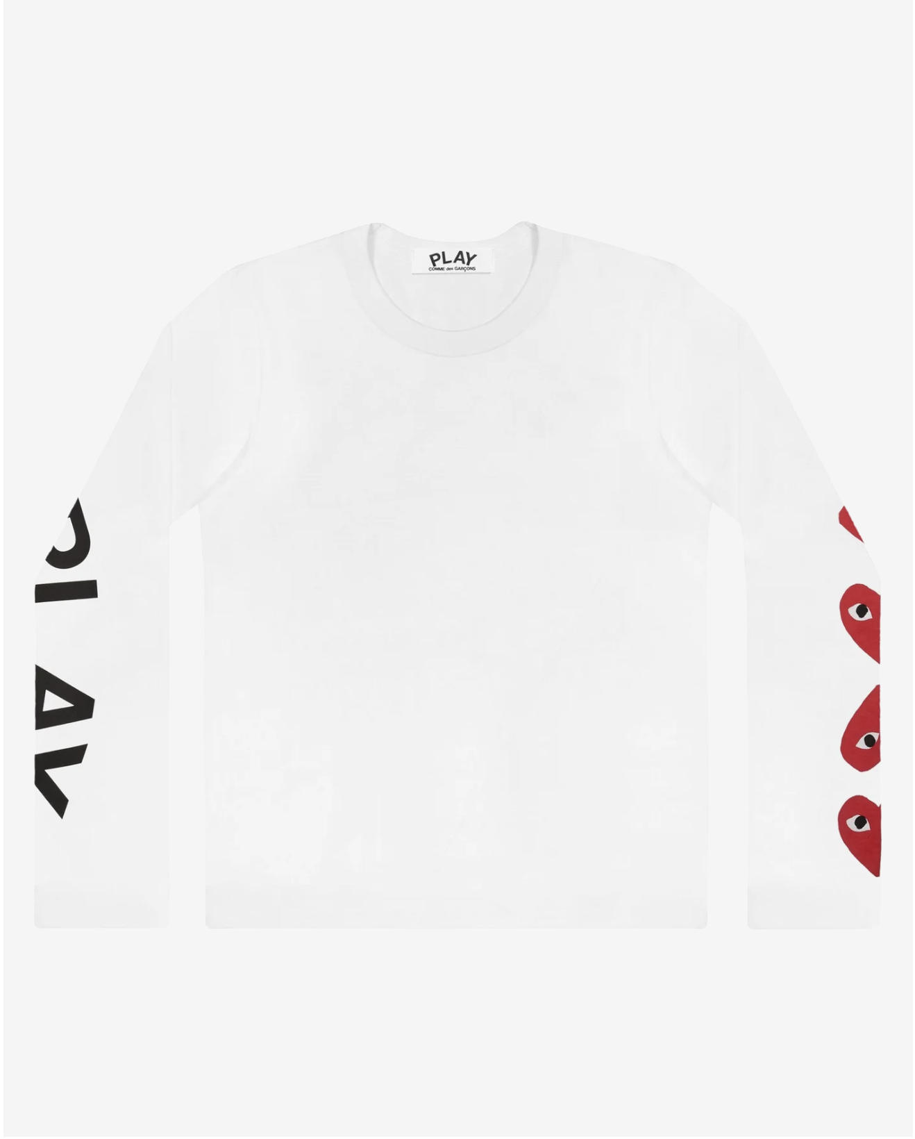 PLAY CDG Unisex T-Shirt 袖子設計款長TEE（白）
