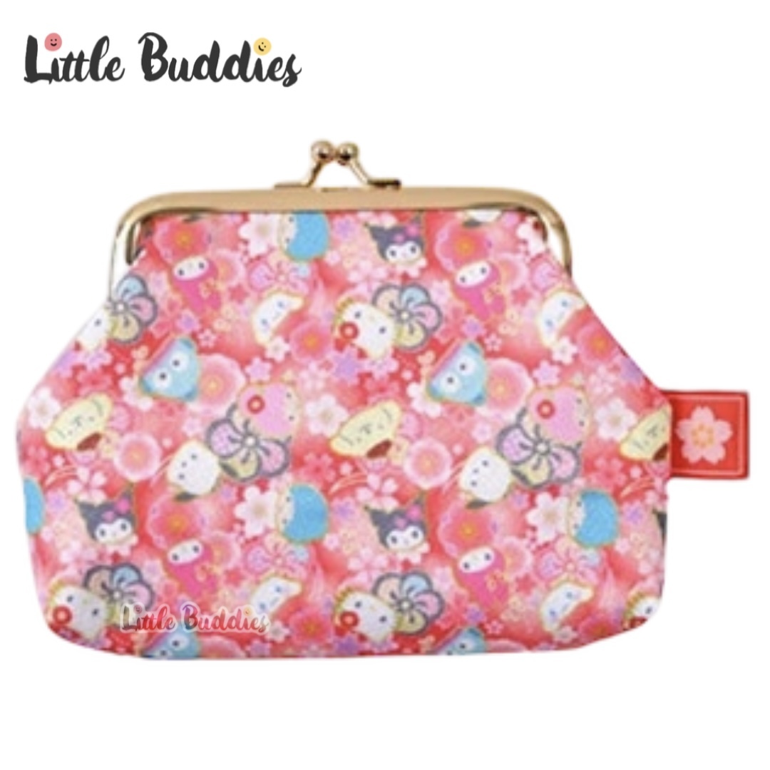 日本 Sanrio Characters 櫻花圖案和風口金包 散紙包 (大)