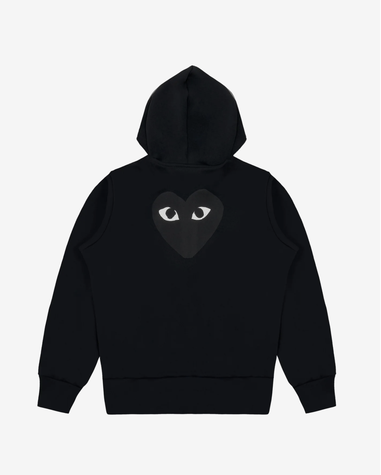 PLAY CDG 連帽拉鏈外套 背面黑色愛心（聚脂纖維）熱門款 黑色